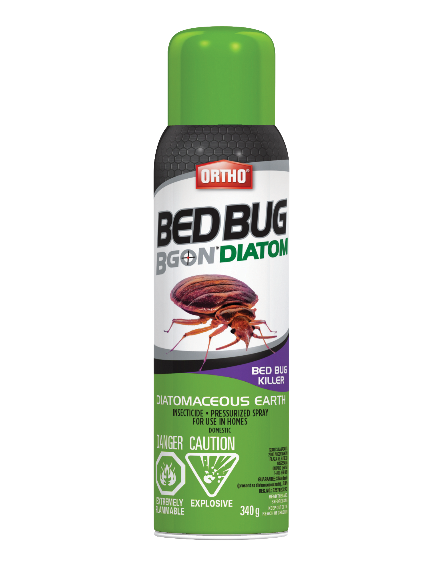 Ortho Bed Bug B Gon Diatom Diatomaceous Earth Bed Bug Killer Aerosol 340 g