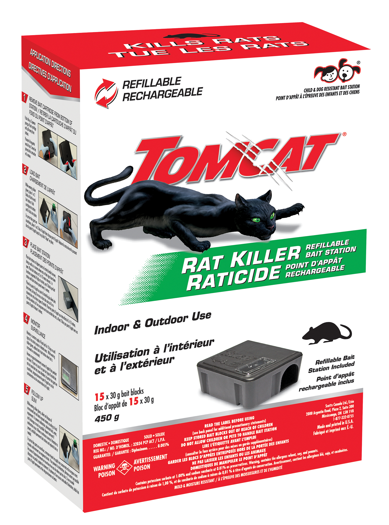 Tomcat Rat Killer Refillable Bait Station 15 x 30 g