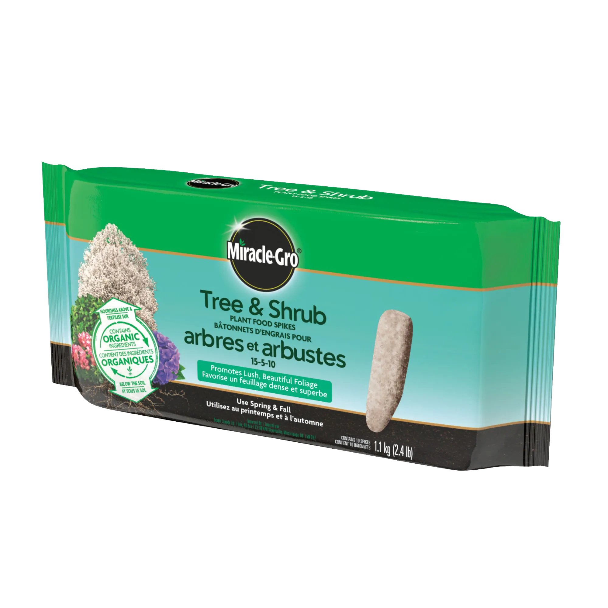Miracle-Gro Tree & Shrub Fertilizer Spikes 15-5-10 10-Pack 1.13 kg