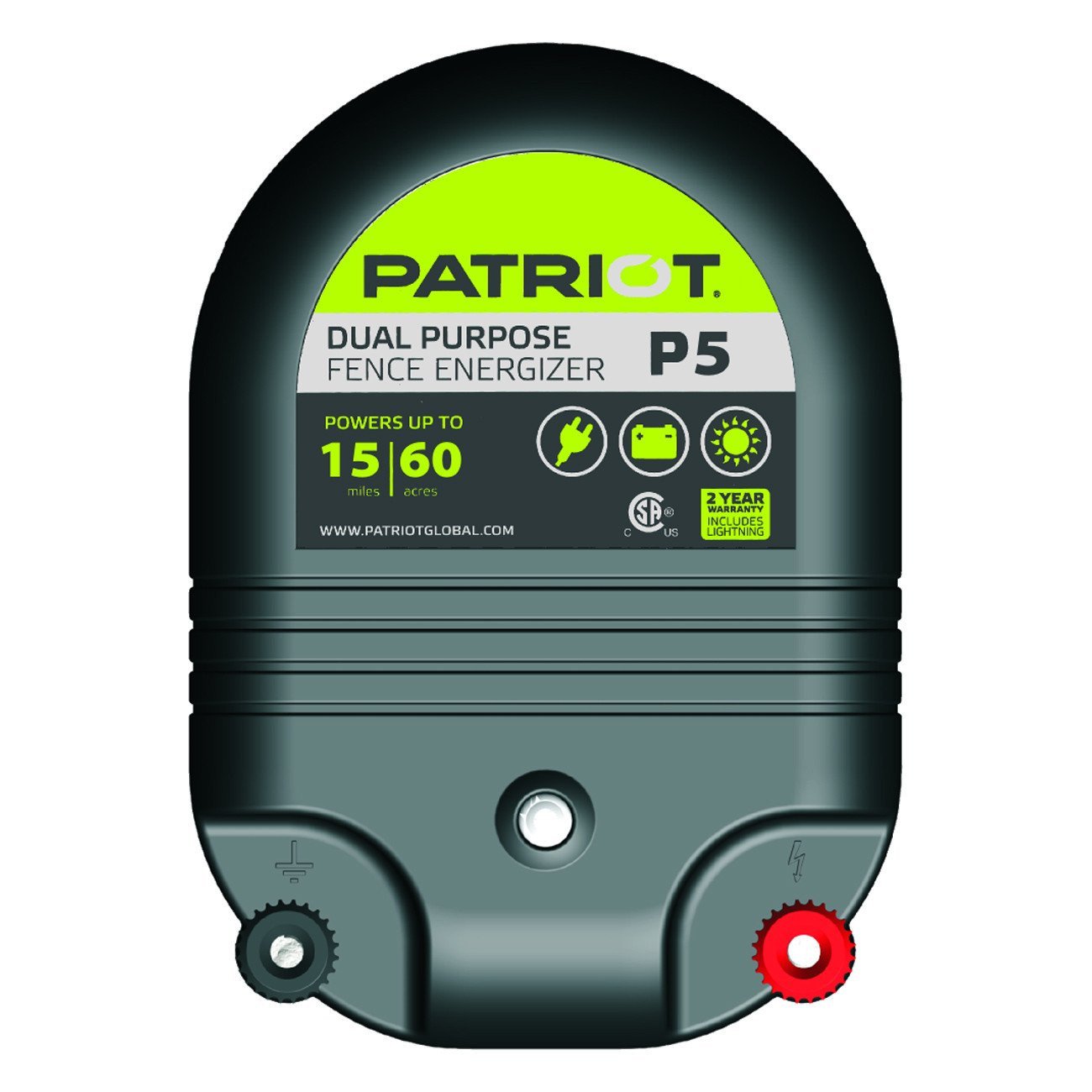 Patriot P5 dual purpose fence charger (12v/110v)