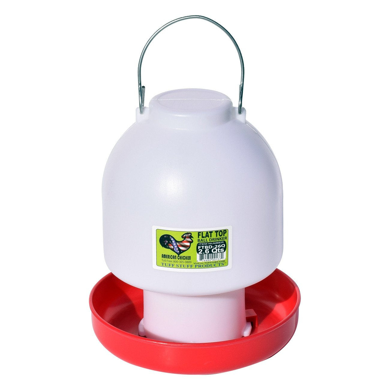 Tuff Stuff poultry flat top ball drinker - 2.6qts