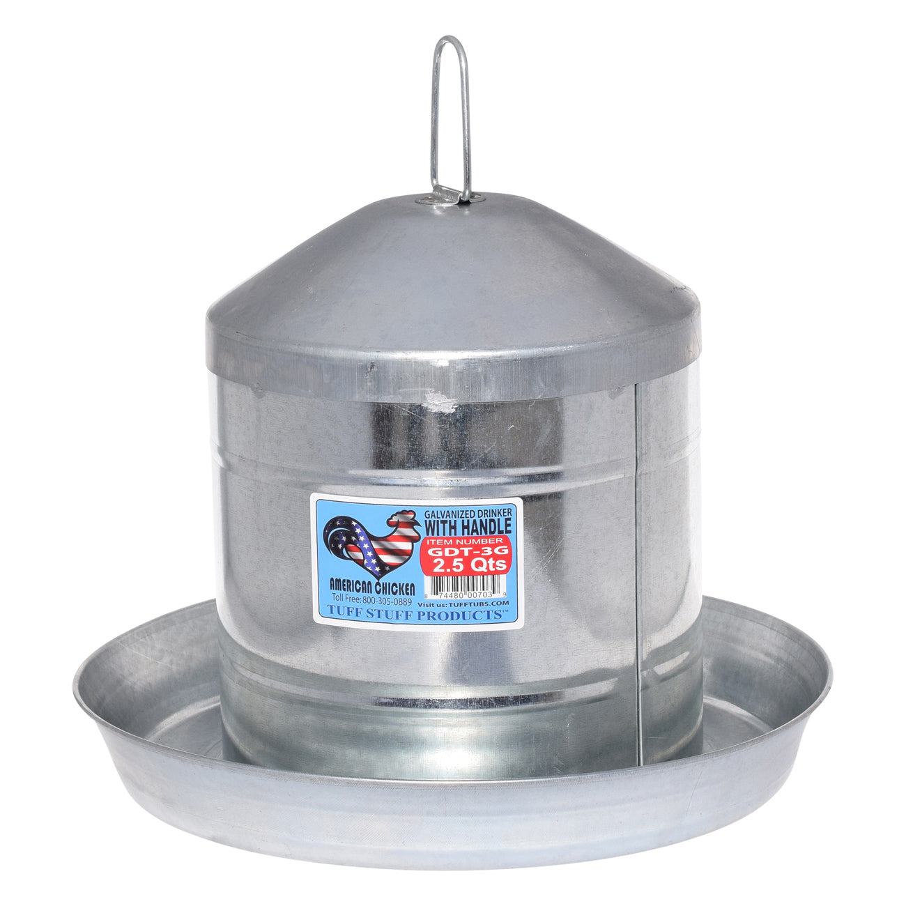 Tuff Stuff galvanized poultry drinker - 2.5gal