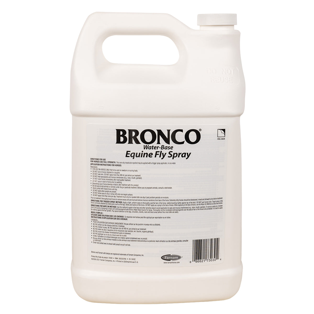 Farnam Bronco Equine Fly Spray 3.8 L label detail