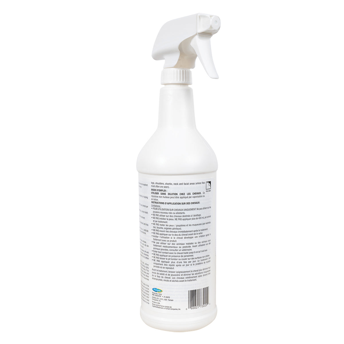 Farnam Bronco Equine Fly Spray back label