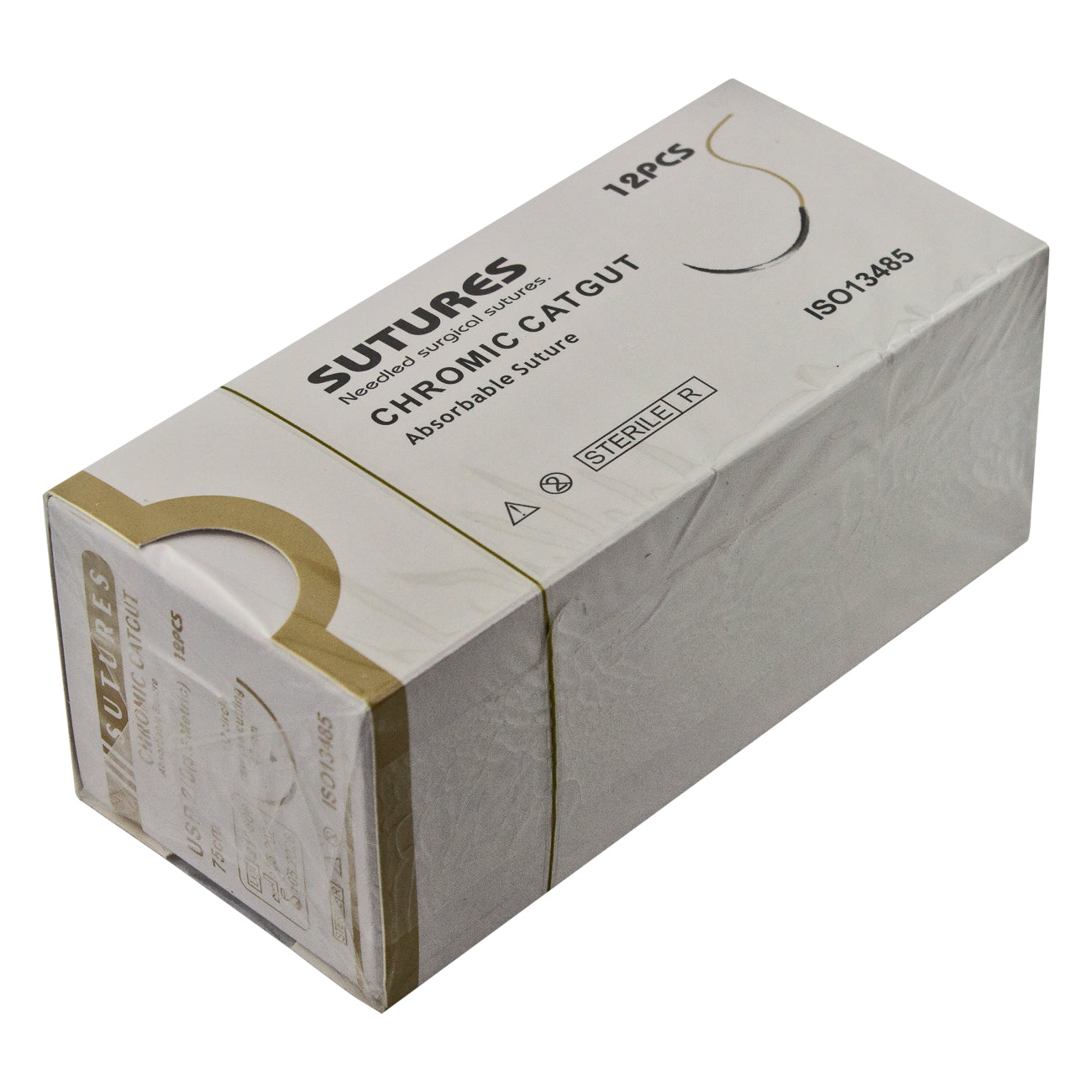 Chromic Catgut absorbable needled surgical sutures (12 piece/box)