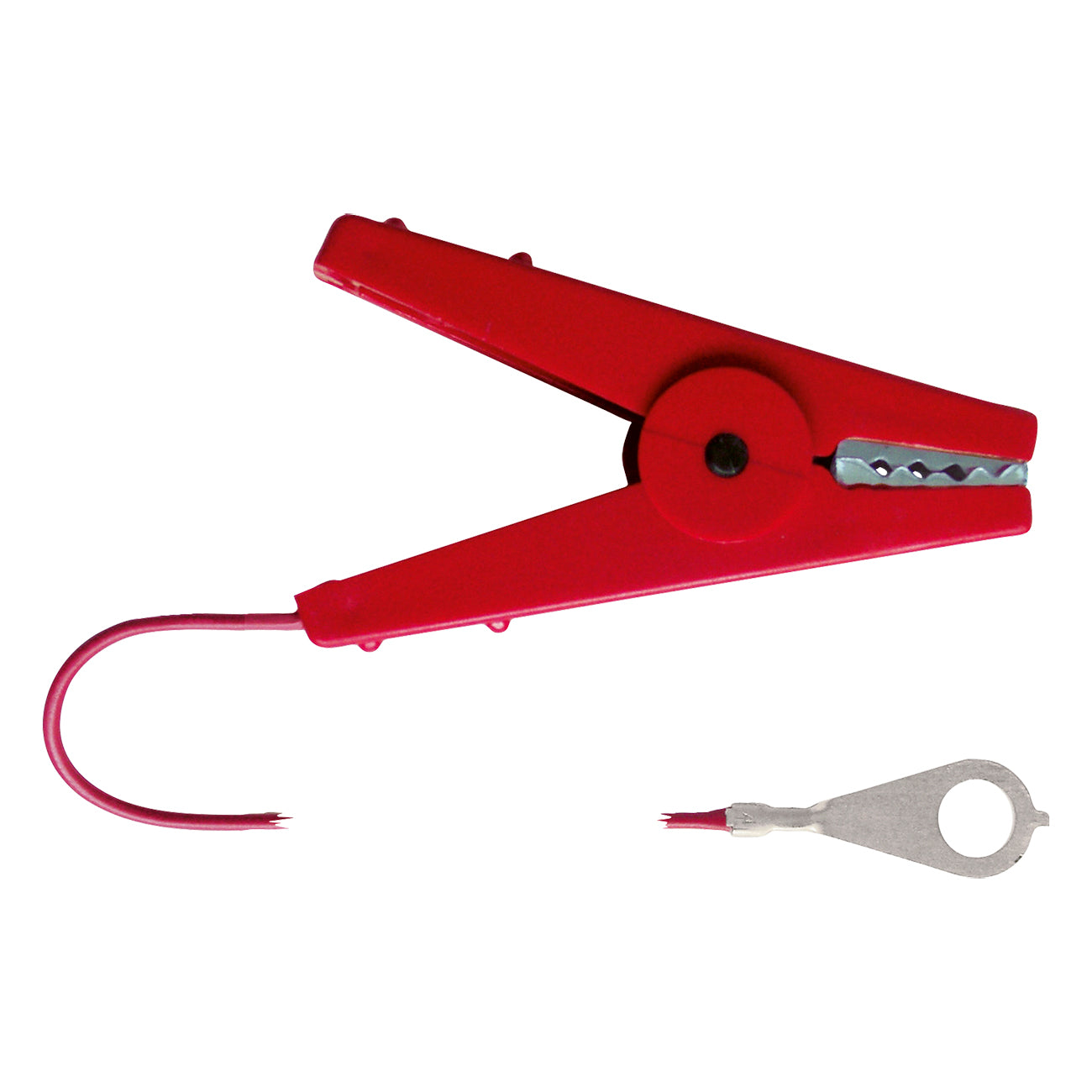 CORRAL earth and fence connection cable 100cm w/ eyelet (RED)