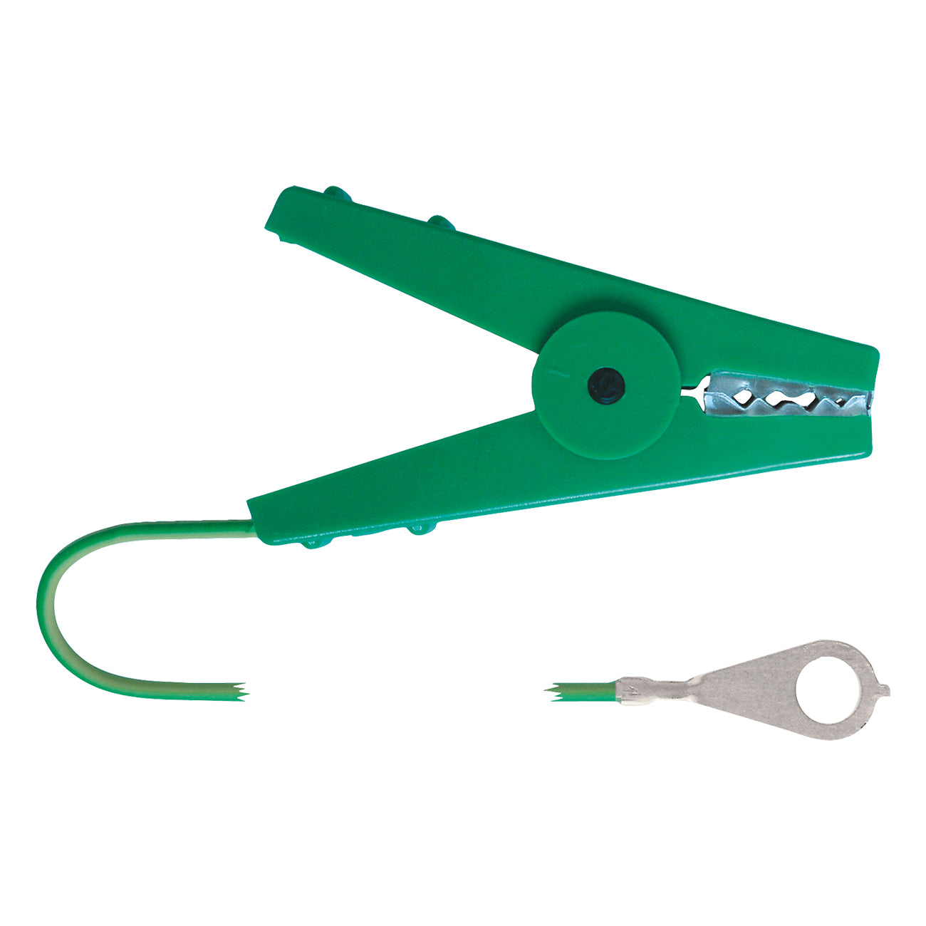 CORRAL earth and fence connection cable 100cm w/ eyelet (GREEN)