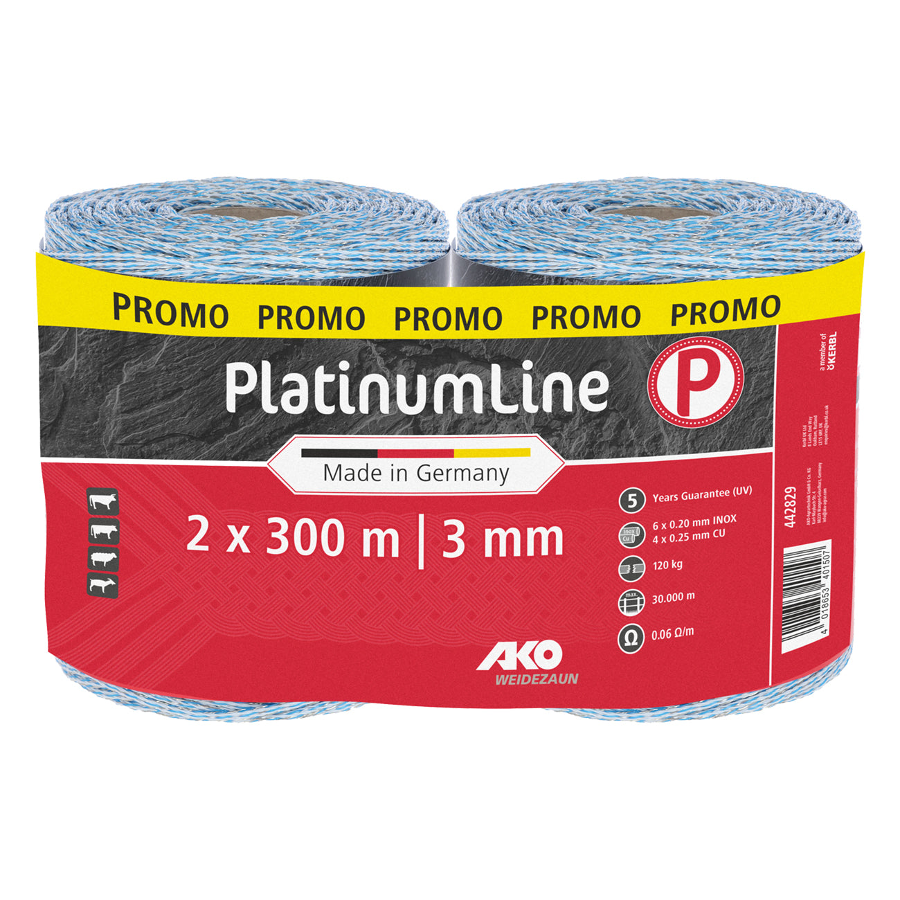 CORRAL PlatinumLine Polywire 300m (white/blue)