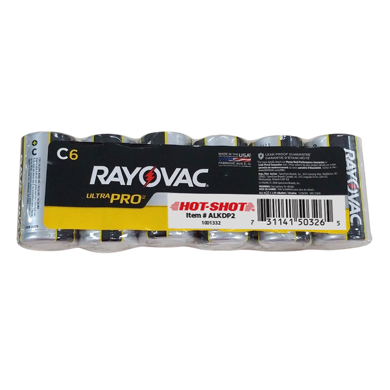 Hot-Shot ultrapro alkaline batteries 6/pk Rayovac (ALKDP2)