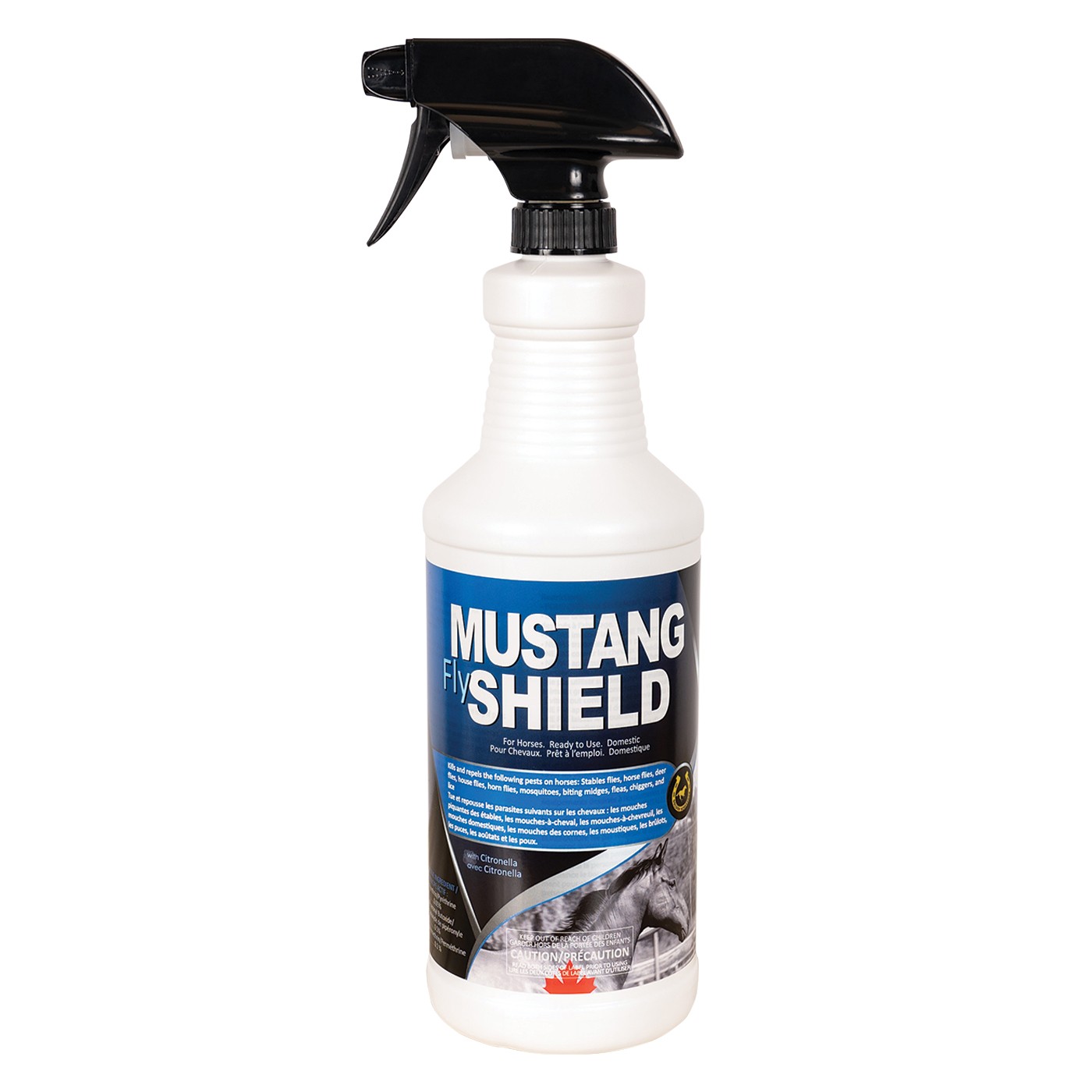 Golden Horseshoe Mustang Fly Shield with Sprayer 1 L