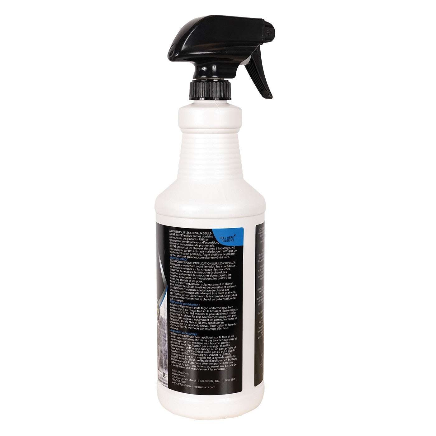 Golden Horseshoe Mustang Fly Shield with Sprayer 1 L