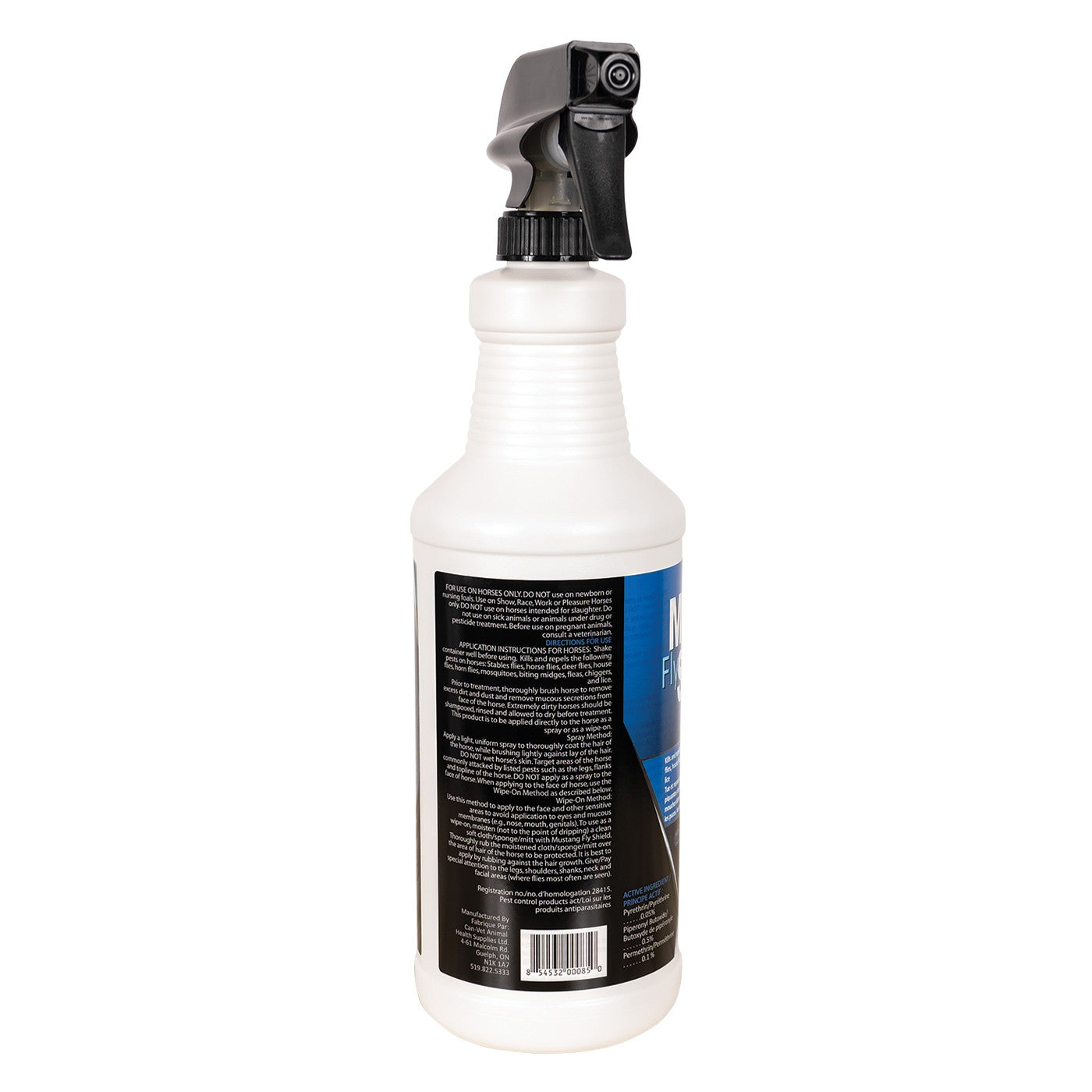 Golden Horseshoe Mustang Fly Shield with Sprayer 1 L