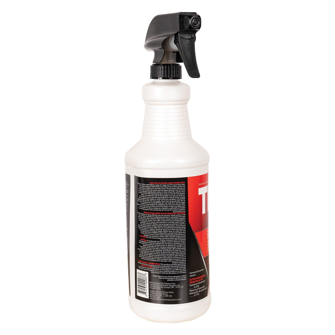 Golden Horseshoe Tick End Spray for Horses 1 L