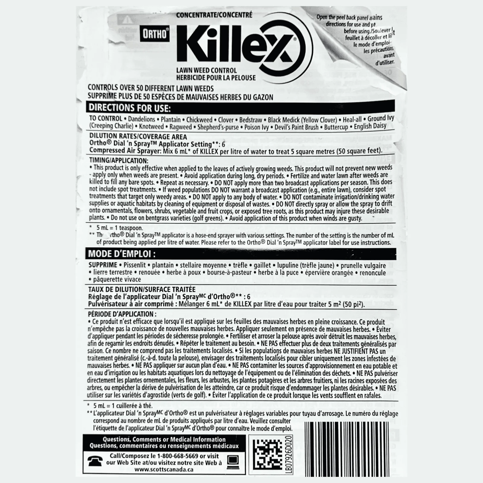 Killex Concentrate directions for use
