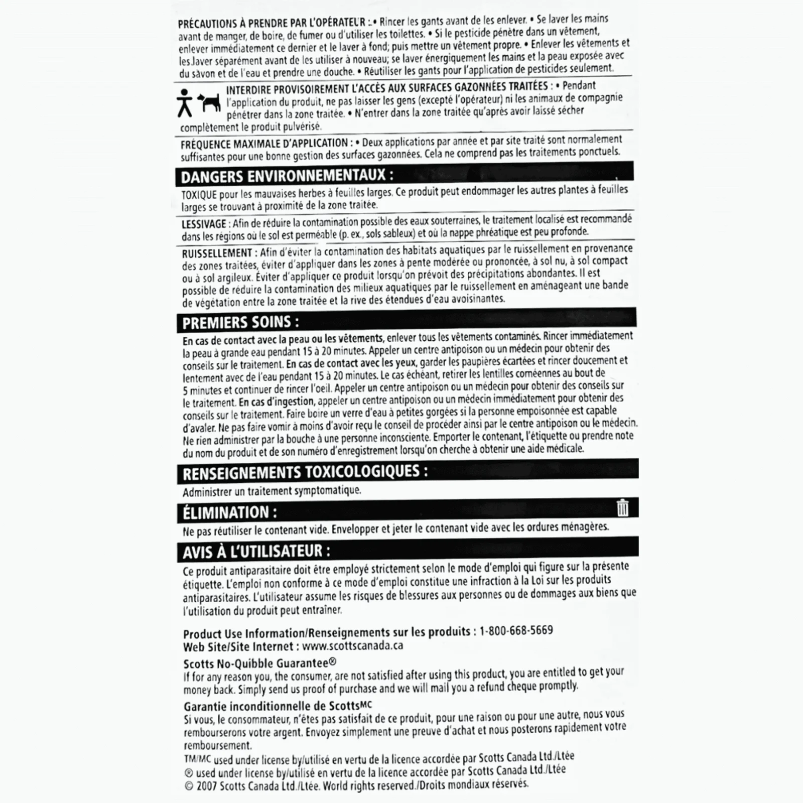 Killex Concentrate precautions label