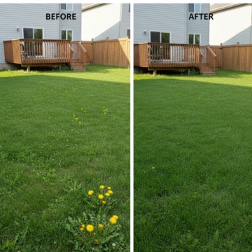 Before and after lawn results using Killex Ready-To-Spray