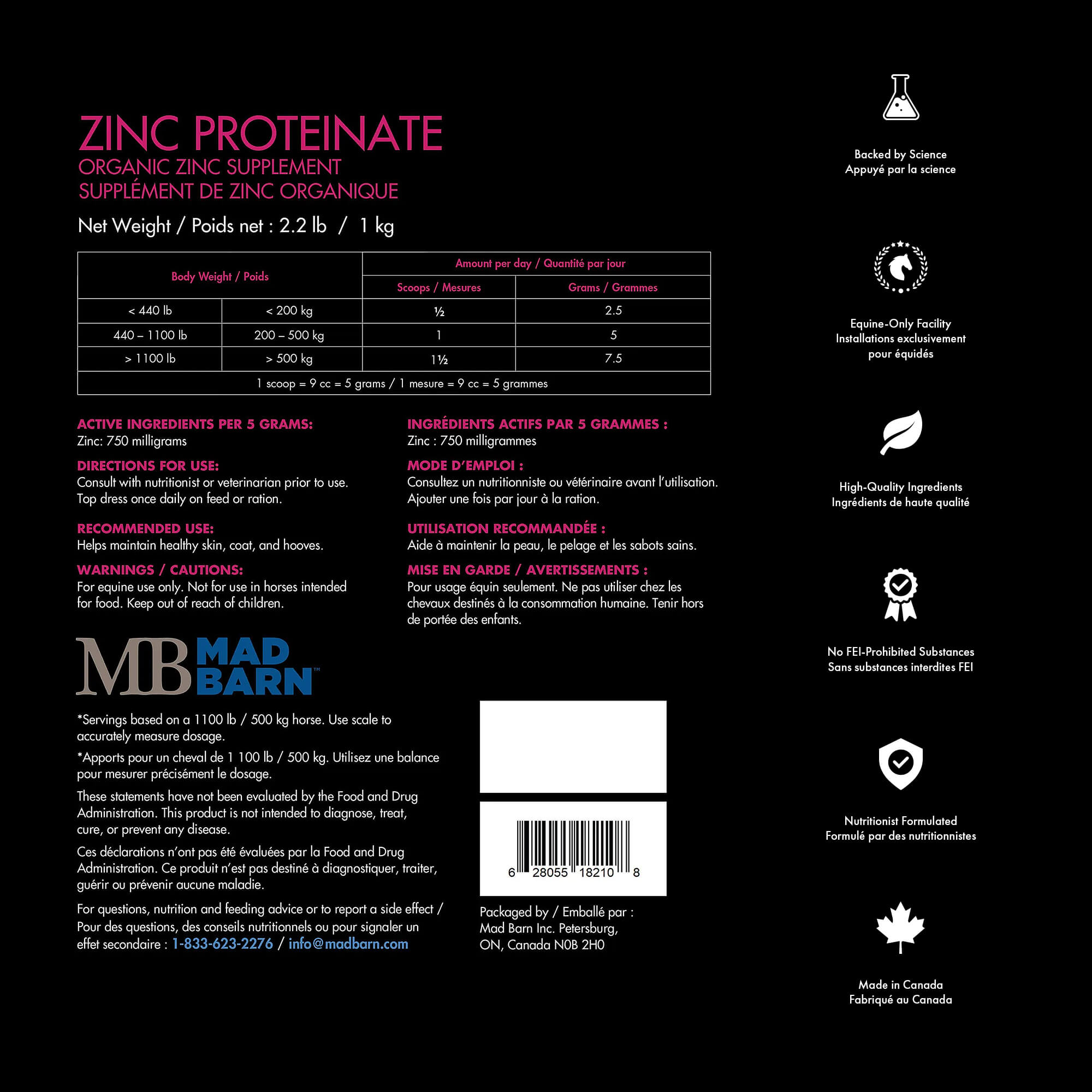 Mad Barn Zinc Proteinate 15%