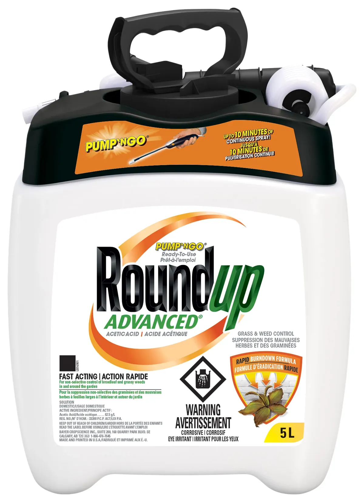 Roundup Advanced Ready-To-Use Grass and Weed Control 5 L jug with Pump N Go sprayer