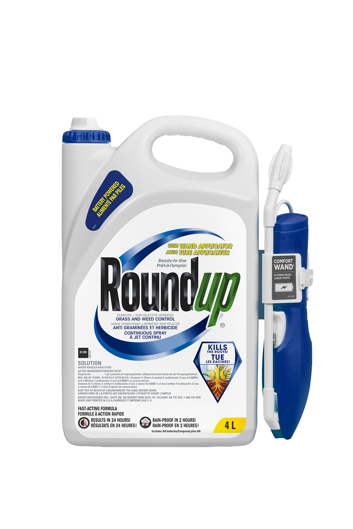 Roundup Ready-To-Use Grass and Weed Control 4 L jug with wand applicator