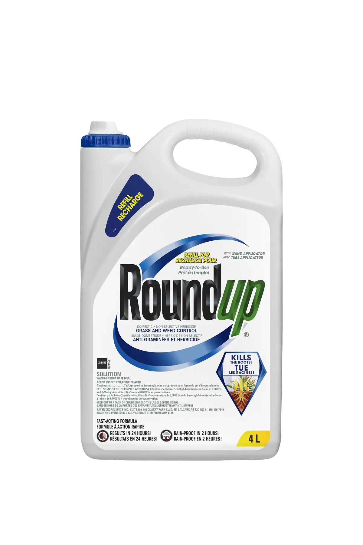 Roundup Ready-To-Use Grass and Weed Control 4 L wand refill jug