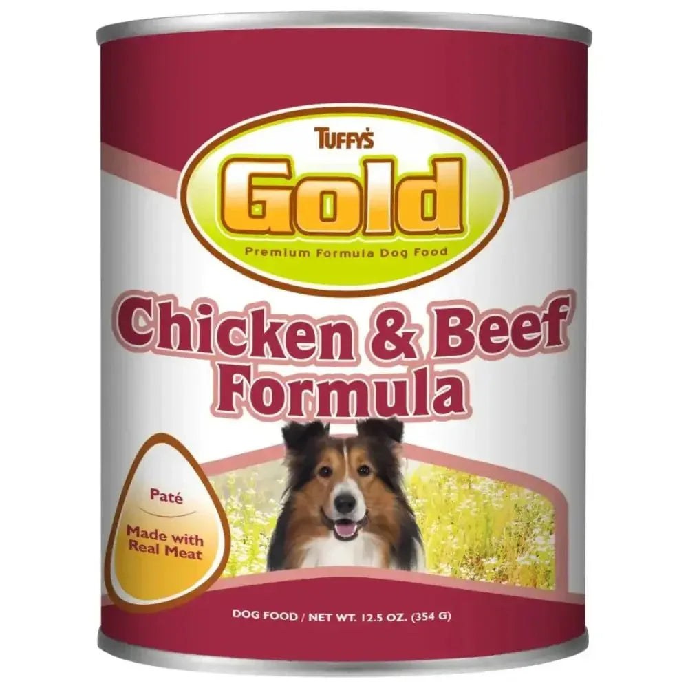 Tuffy's Gold Chicken & Beef Formula Dog Food 12.5 oz cans