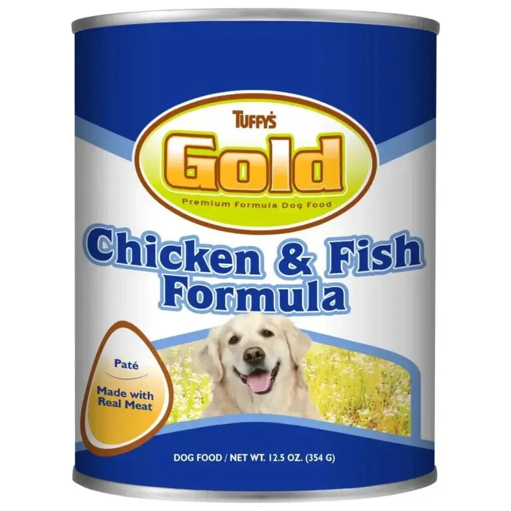 Tuffy's Gold Chicken & Fish Formula Dog Food 12.5 oz cans
