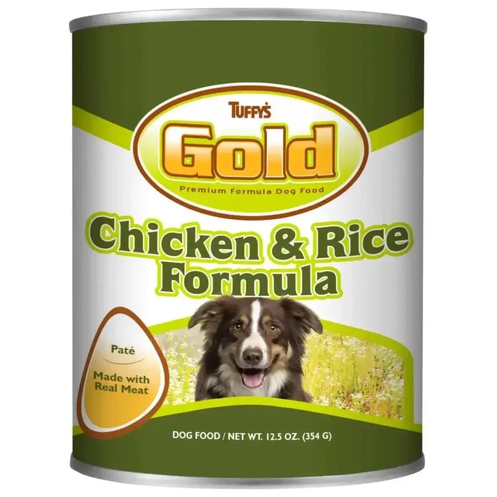 Tuffy's Gold Chicken & Rice Formula Dog Food 12.5 oz cans