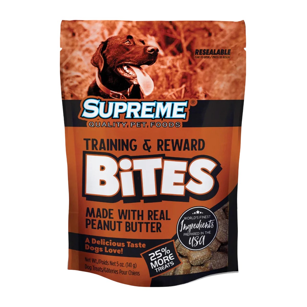 Tuffys Supreme Training & Reward Bites Real Peanut Butter Dog Treats 5oz