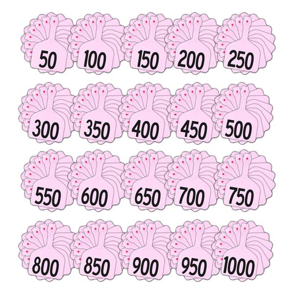 Z Tags 1 piece feedlot stamped 1-1000 (Rose)