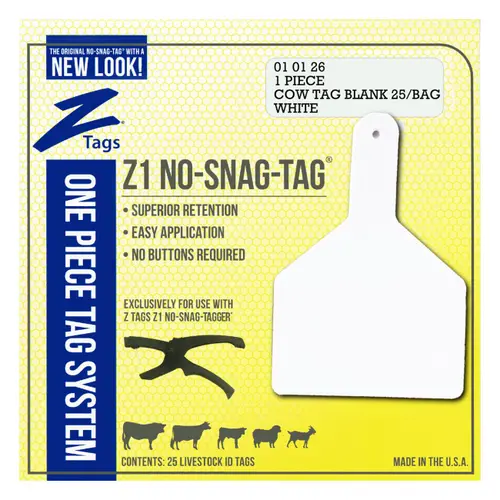 Cow Blank Tags, white