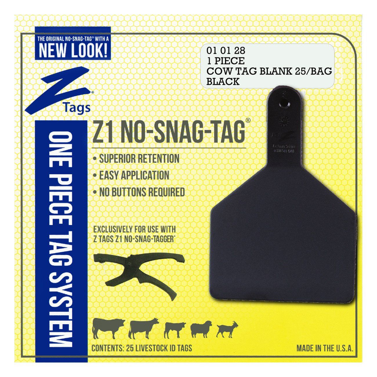Z Tags Cow Blank Tags, 25 Pack