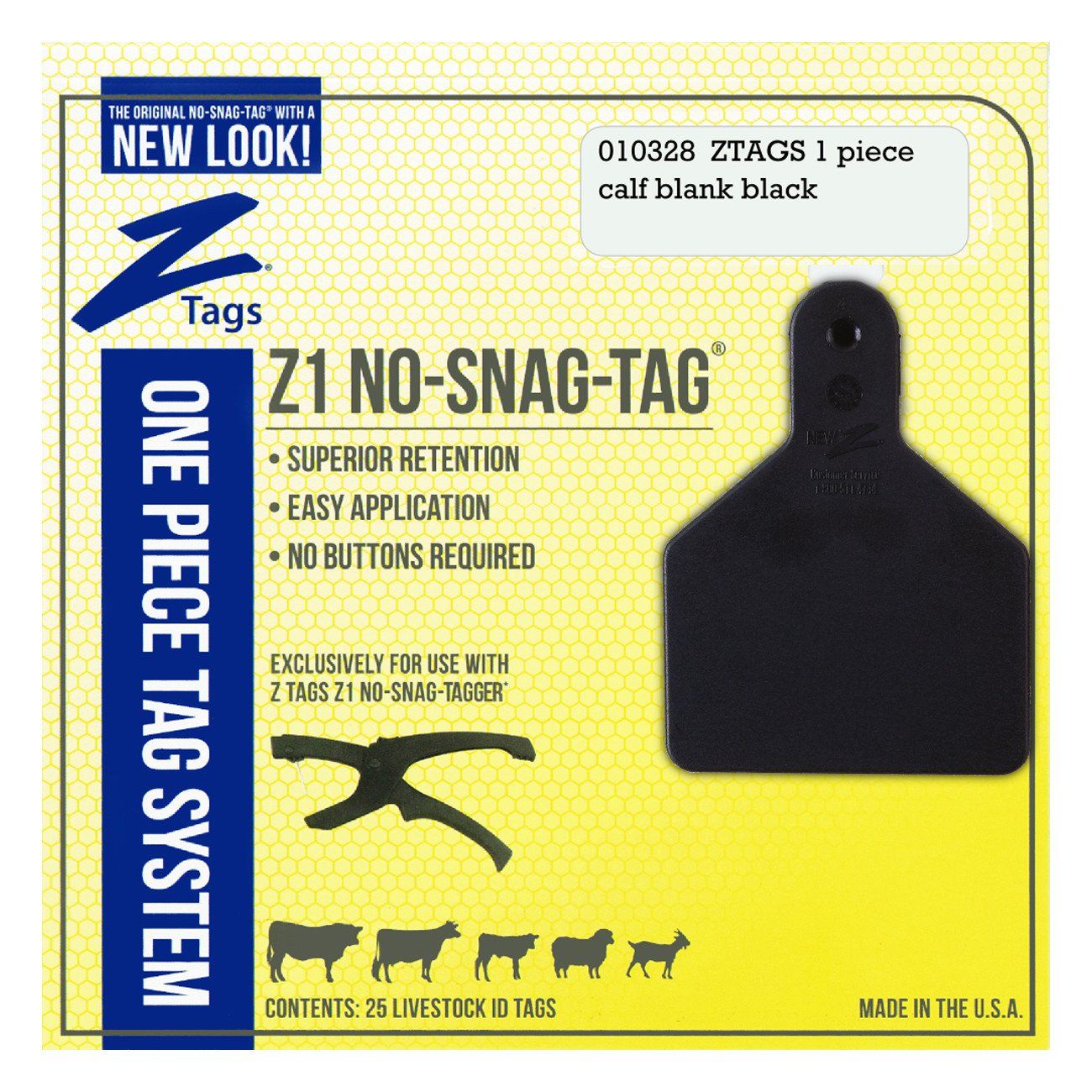 Z Tags Calf Blank Tags, 25 Pack