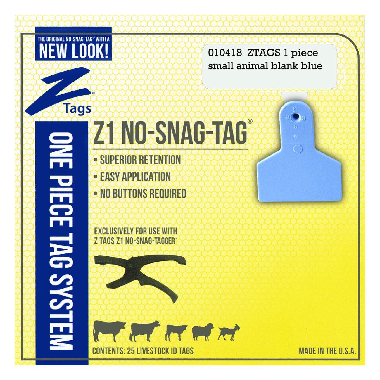 Z Tags Small Animal Blank Tags, 50 Pack