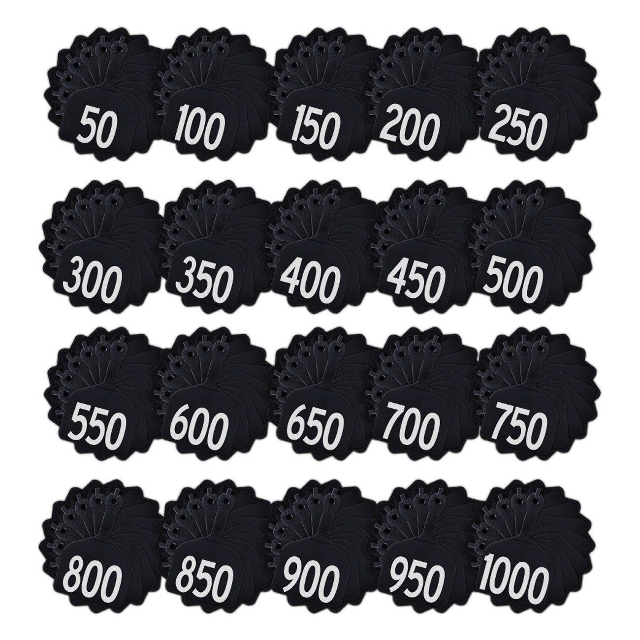 Z Tags Feedlot Tags Pre-Numbered 1-1000, Complete Set of 1,000