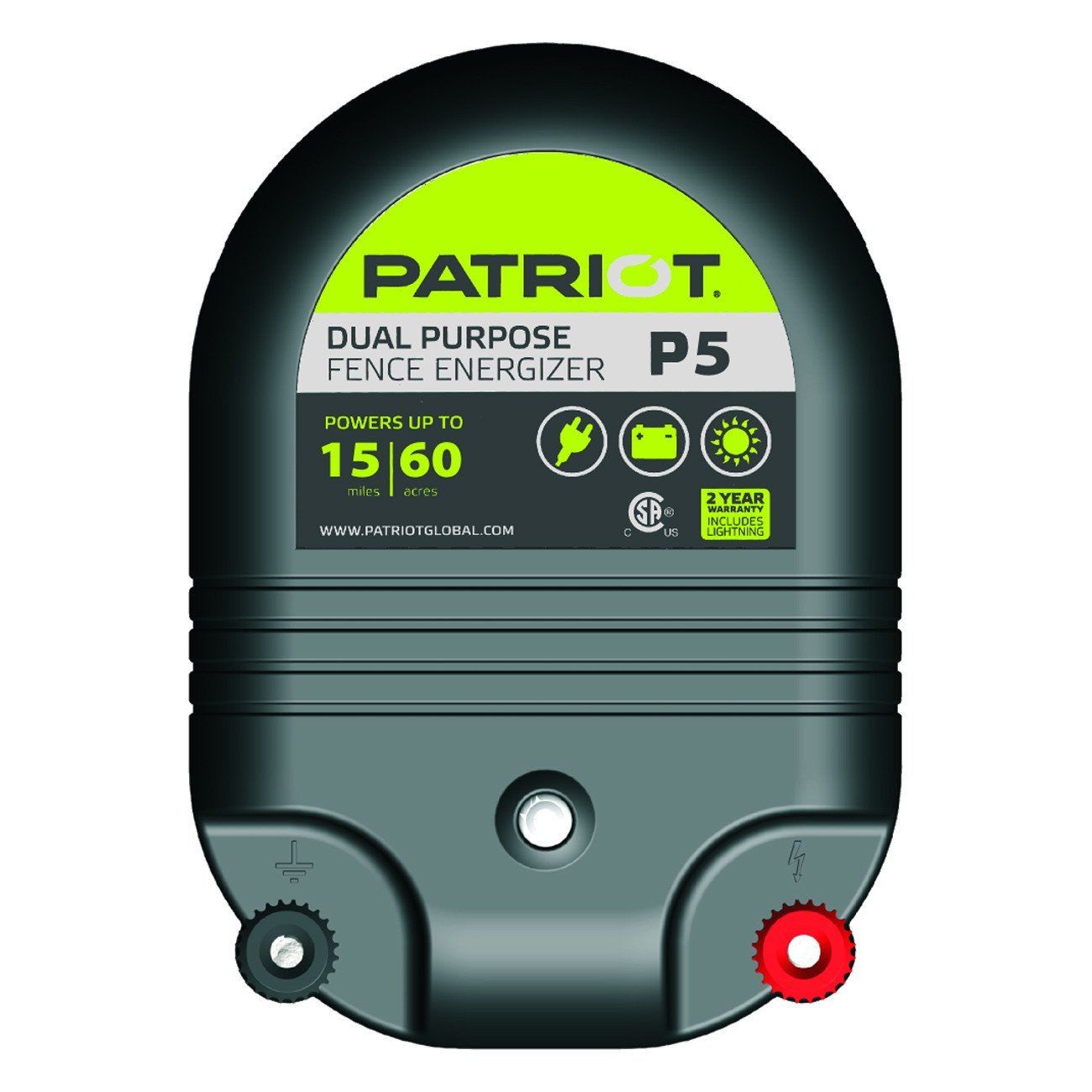 Patriot P5 dual purpose fence charger (12v/110v)