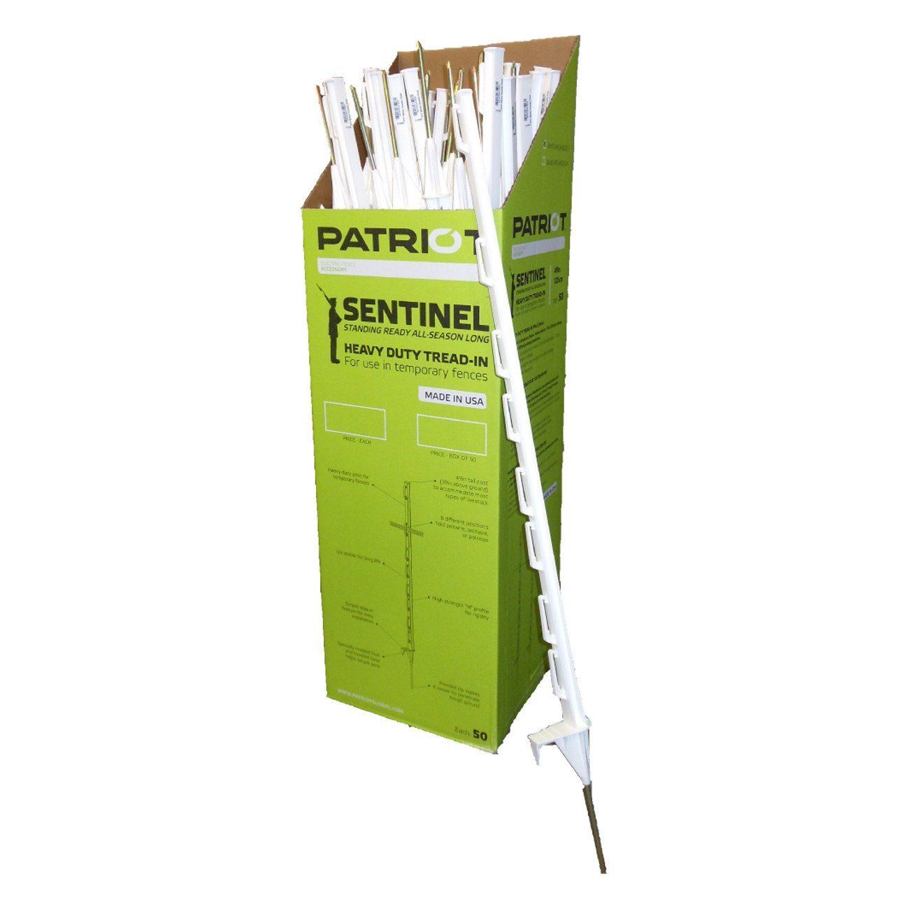 Patriot sentinel plastic tread in post white (50 per box)