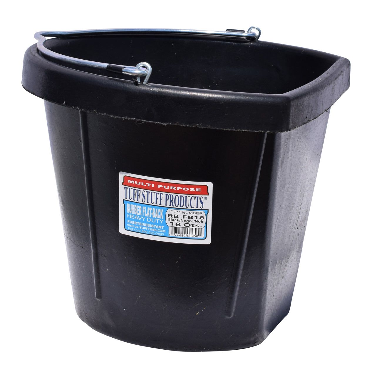 Tuff Stuff rubber flat back bucket 18 qts