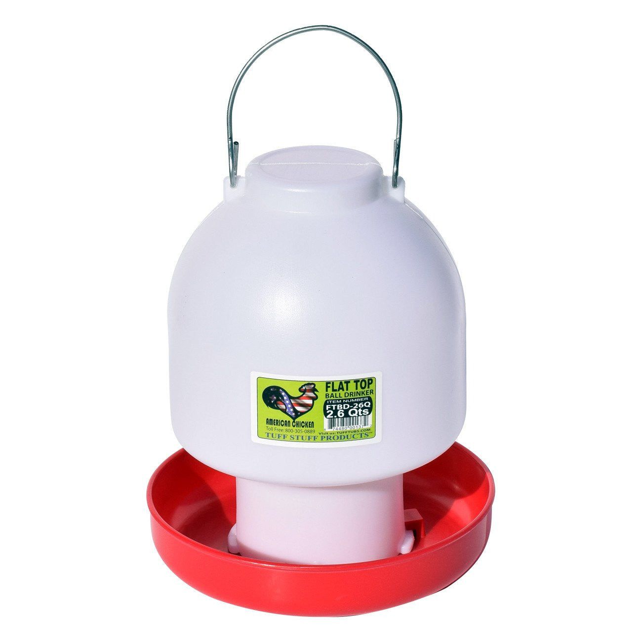 Tuff Stuff poultry flat top ball drinker - 2.6qts
