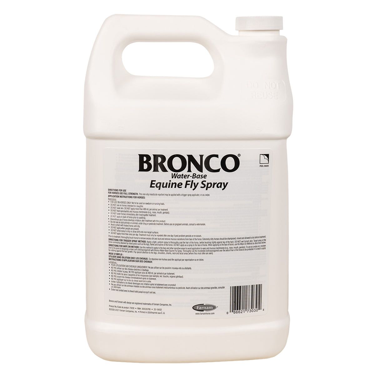 Farnam Bronco Equine Fly Spray 3.8 L label detail