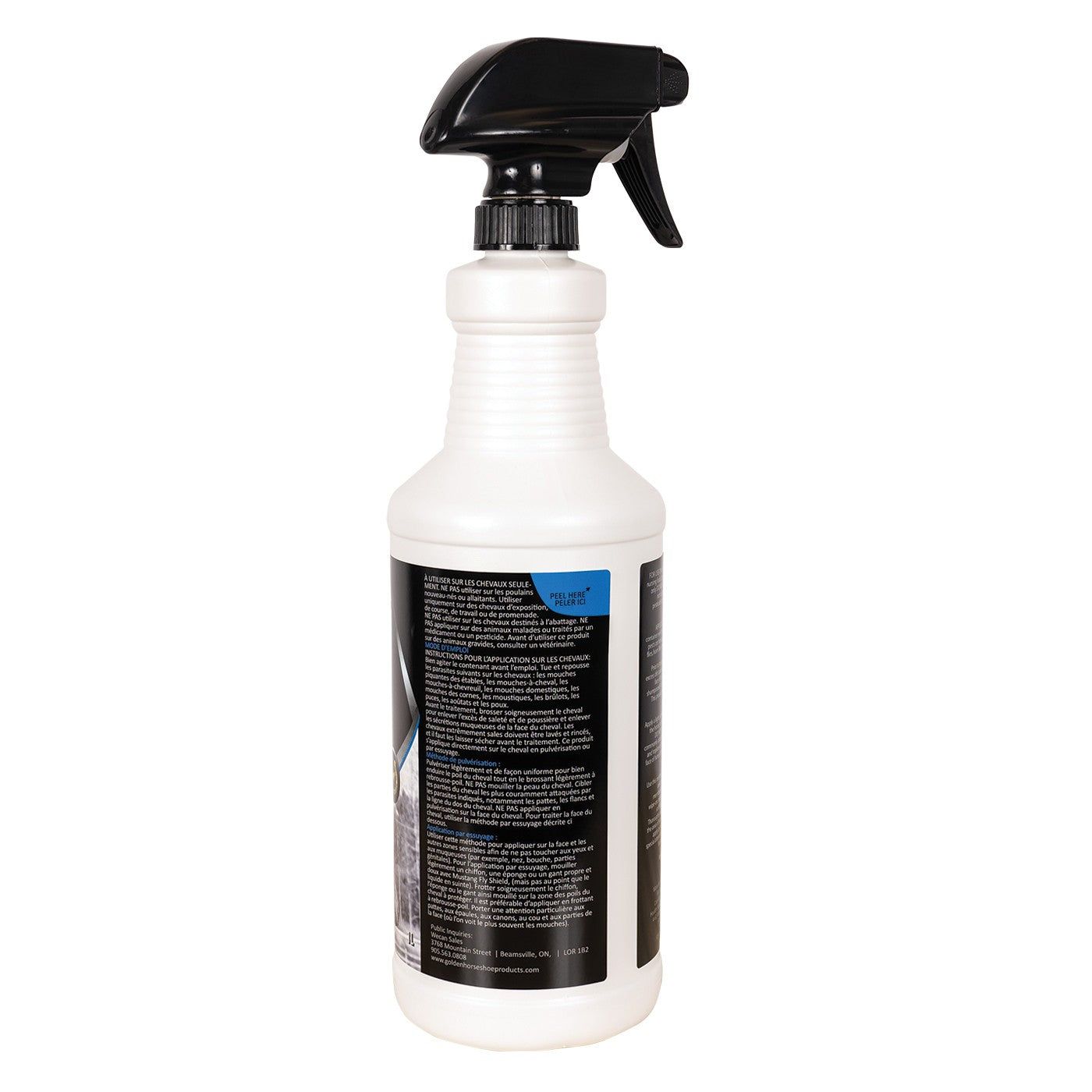 Golden Horseshoe Mustang Fly Shield with Sprayer 1 L