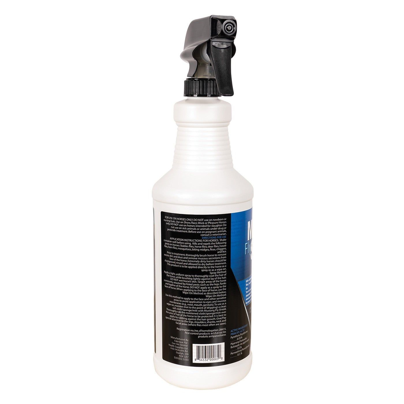 Golden Horseshoe Mustang Fly Shield with Sprayer 1 L