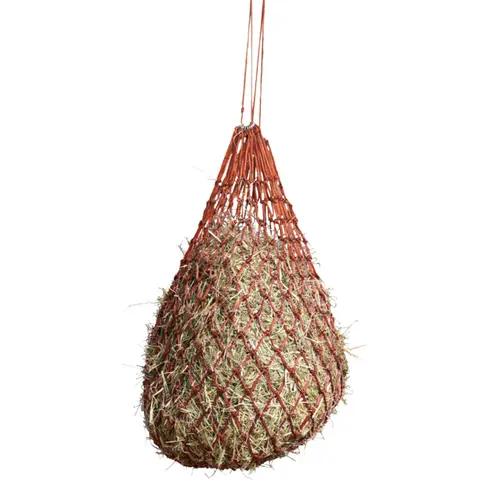 Hay net feeder, 5x5 cm mesh, red