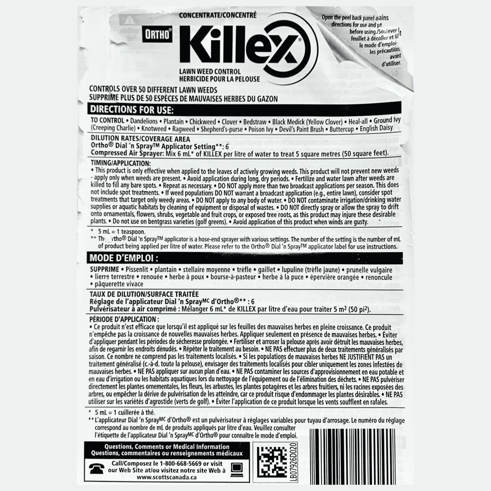 Killex Concentrate directions for use