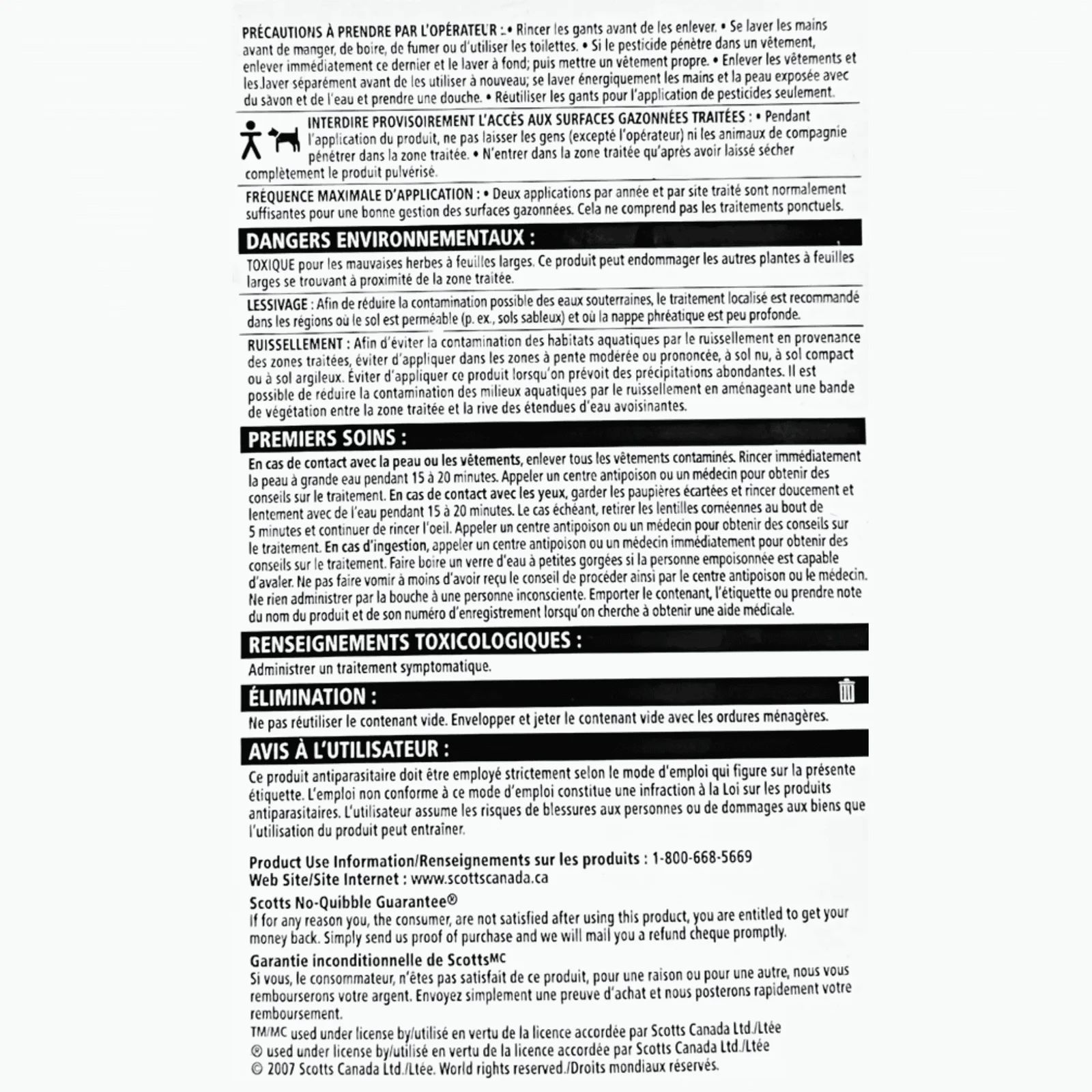 Killex Concentrate precautions label