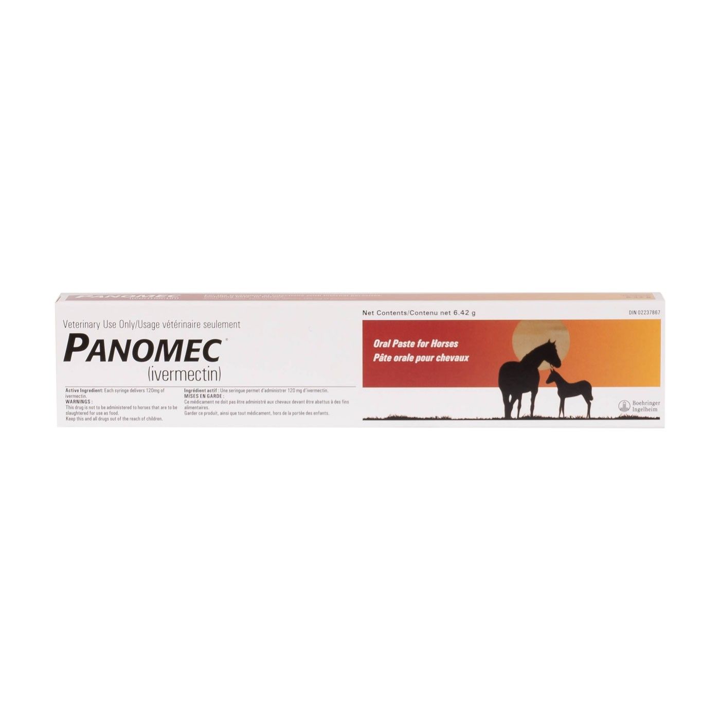 Merial Panomec 1.87% ivermectin paste for horses, 6.42 g syringe in box