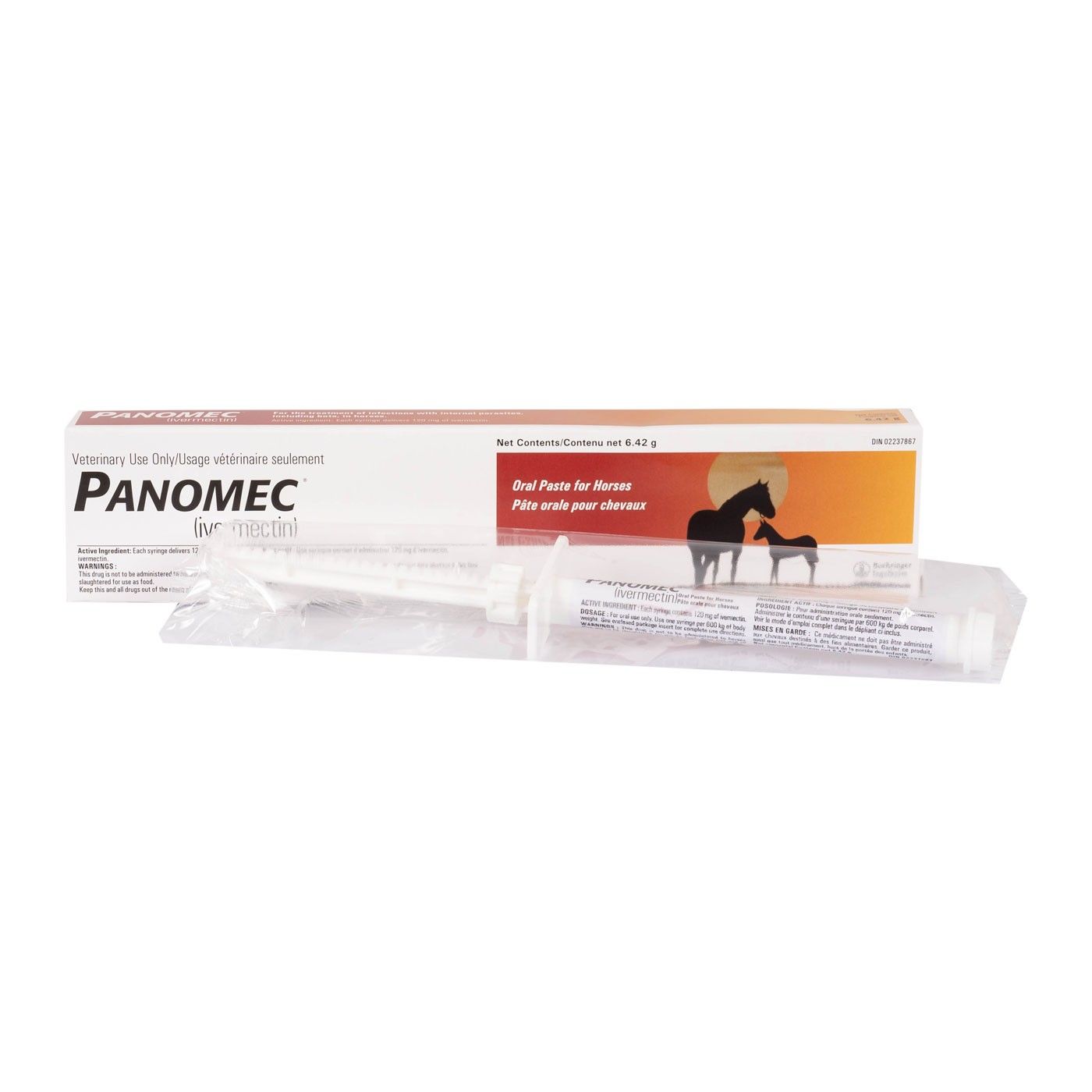 Panomec ivermectin paste syringe with box, front view