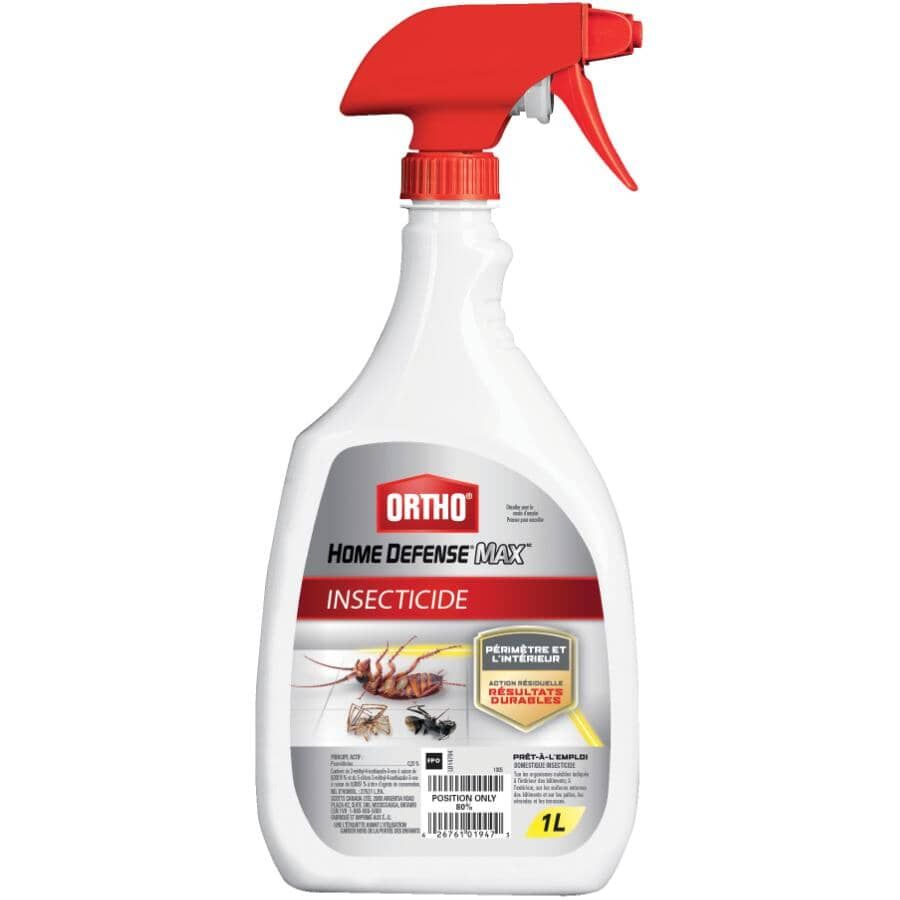 French-language label of the Ortho Home Defense Max 1 L ready-to-use insecticide spray