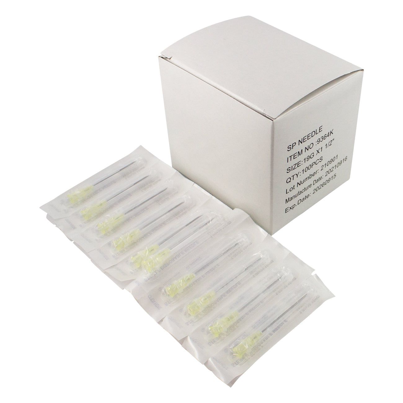 Sterile Disposable Needle (100 per box) 19G 1 1/2"