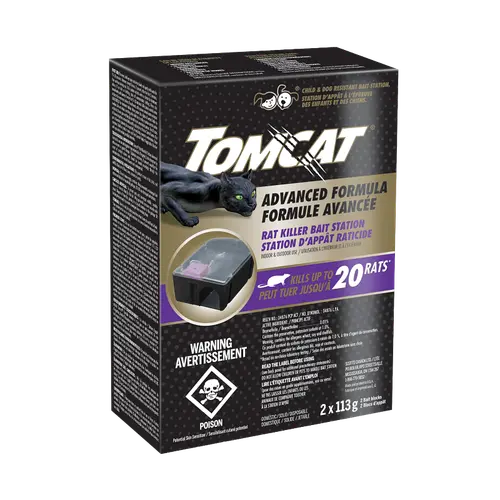 Tomcat Rat Killer Disposable Bait Station Advanced Formula, 2 x 113 g