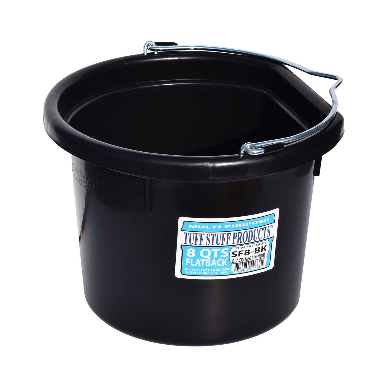 Tuff Stuff Flat Back Bucket, 8 Qt